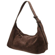 Borsa morbida in pelle scamosciata Elie Beaumont - Marrone cioccolato