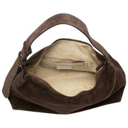 Borsa morbida in pelle scamosciata Elie Beaumont - Marrone cioccolato