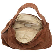 Borsa morbida in pelle scamosciata Elie Beaumont - Marrone medio