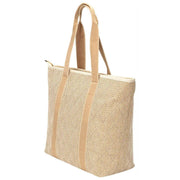 Borsa tote estiva Elie Beaumont - Intreccio geometrico dorato