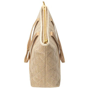 Borsa tote estiva Elie Beaumont - Intreccio geometrico dorato