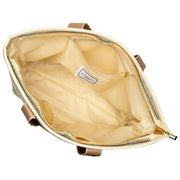 Borsa tote estiva Elie Beaumont - Intreccio geometrico dorato