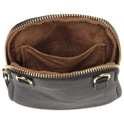 Borsa per cellulare in velluto Elie Beaumont - Nero Chevron/Bianco