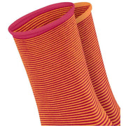 Esprit Allover Stripe 2 Pack Socks - Pink/Orange Mix