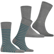 Esprit Fine Stripe 2 Pack Socks - Marengo Grey