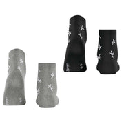 Esprit Twig 2 Pack Socks - Grey/Black