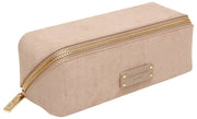 Alice Wheeler London Kensington piccola custodia da treno in pelle scamosciata - crema visone