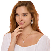 Collana con pendente di perle grandi Keishi di Perle d'Oriente - Oro/Bianco