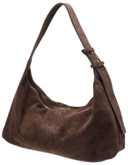 Borsa morbida in pelle scamosciata Elie Beaumont - Marrone cioccolato