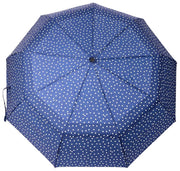 Ombrello Roka Waterloo in nylon riciclato - Pois blu scuro