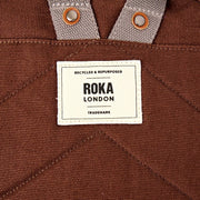 Zaino Roka Hampton piccolo in tela di cotone - Lindt Marrone