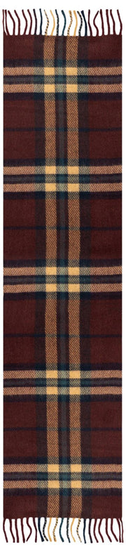 Sciarpa con nappe e quadri scozzesi Dents - Rosso Merlot