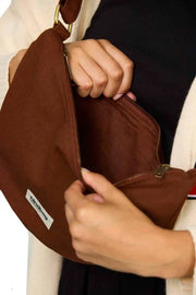 Borsa Hindbag Andrea Half Moon - Brown al cioccolato