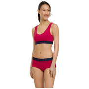 Slip a vita bassa Falke Daily Comfort Print, confezione da 2 - rosso/nero