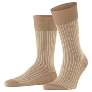 Falke Oxford Stripe Socks - Camel Brown