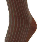 Falke Oxford Stripe Socks - Terracotta Brown