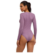 Body Falke Timeless in cotone girocollo - Magnolia Lilla