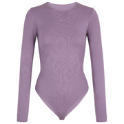 Body Falke Timeless in cotone girocollo - Magnolia Lilla