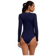 Body Falke Timeless in cotone con girocollo - Blu spazio