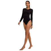 Body Falke Timeless in cotone girocollo - Nero