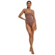 Body slip in cotone Falke Timeless - Milkshake Brown