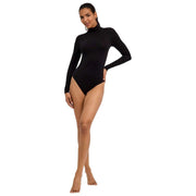 Body Falke Timeless in cotone con collo alto - Nero