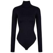 Body Falke Timeless in cotone con collo alto - Nero