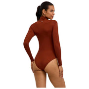 Body Falke Timeless in cotone con collo alto - visone marrone