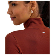 Body Falke Timeless in cotone con collo alto - visone marrone