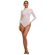 Body Falke Timeless in cotone con collo alto - Bianco perla