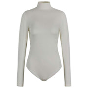 Body Falke Timeless in cotone con collo alto - Bianco perla