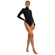 Body Falke Timeless in cotone con collo alto e perizoma - Nero