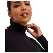 Body Falke Timeless in cotone con collo alto e perizoma - Nero