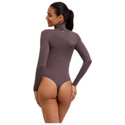 Body Falke Timeless in cotone con collo alto e perizoma - Grigio ferro