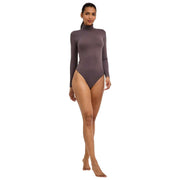 Body Falke Timeless in cotone con collo alto e perizoma - Grigio ferro