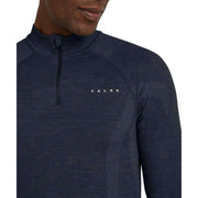 Falke Wool Tech Long Sleeve Zip Shirt - Space Blue