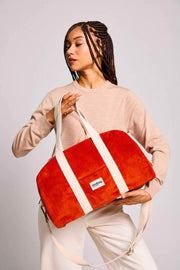 Borsa da bowling Hindbag Charlie - Velluto mattone arancione