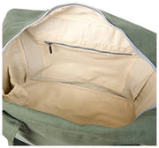 Borsa tote media in tela di cotone Roka Sloane - verde salice