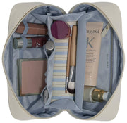 Borsa per cosmetici espandibile Stackers - Farina d'avena/Blu