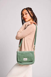 Borsa a tracolla Hindbag Margault - Velluto verde menta