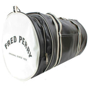 Fred Perry Large Classic Barrel Bag - Black/Ecru Cream