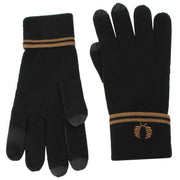 Fred Perry Twin Tipped Merino Wool Gloves - Black/Shaded Stone