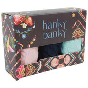 Hanky Panky Signature Lace - Confezione da 3 infradito a vita bassa - Rosa cipria/Marina/Blu celeste