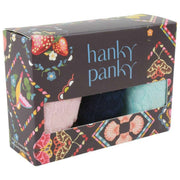 Confezione da 3 infradito originali Hanky Panky Signature Lace - Rosa cipria/Marina/Blu celeste