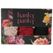 Hanky Panky Signature Lace Confezione da 3 infradito originali a vita - Chai/Nero/Melograno scuro