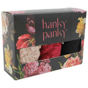 Hanky Panky Signature Lace Confezione da 3 infradito originali a vita - Chai/Nero/Melograno scuro