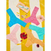 Hanky Panky Signature Lace Vita bassa Matchbox Perizoma - Confezione da 5 perizoma - Rosa acqua/Napoli/Zenzero/Blu schiuma di mare