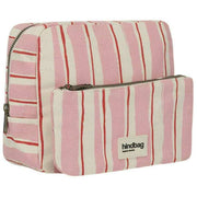 Borsa da toilette Hindbag Alix extra large - strisce rosa/rosse