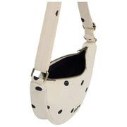 Borsa posteriore Andrea Half Moon Bag - Pois bianco sporco