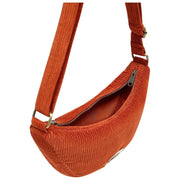 Borsa posteriore Andrea Half Moon Bag - Velluto mattone arancione